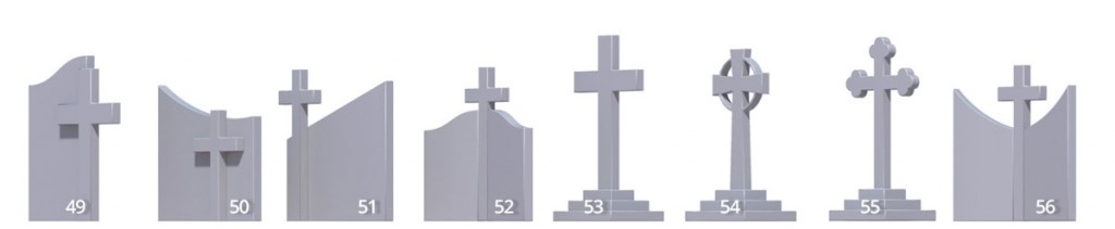 Cross Combination Headstone Shapes